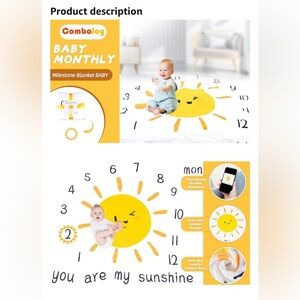 Combloy Baby Monthly Milestone Blanket